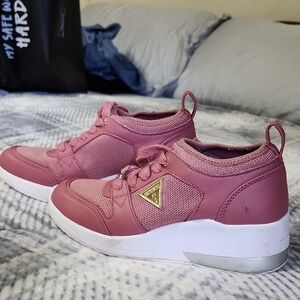 Guess Mauve Women's Sneakers with Gold Accents
